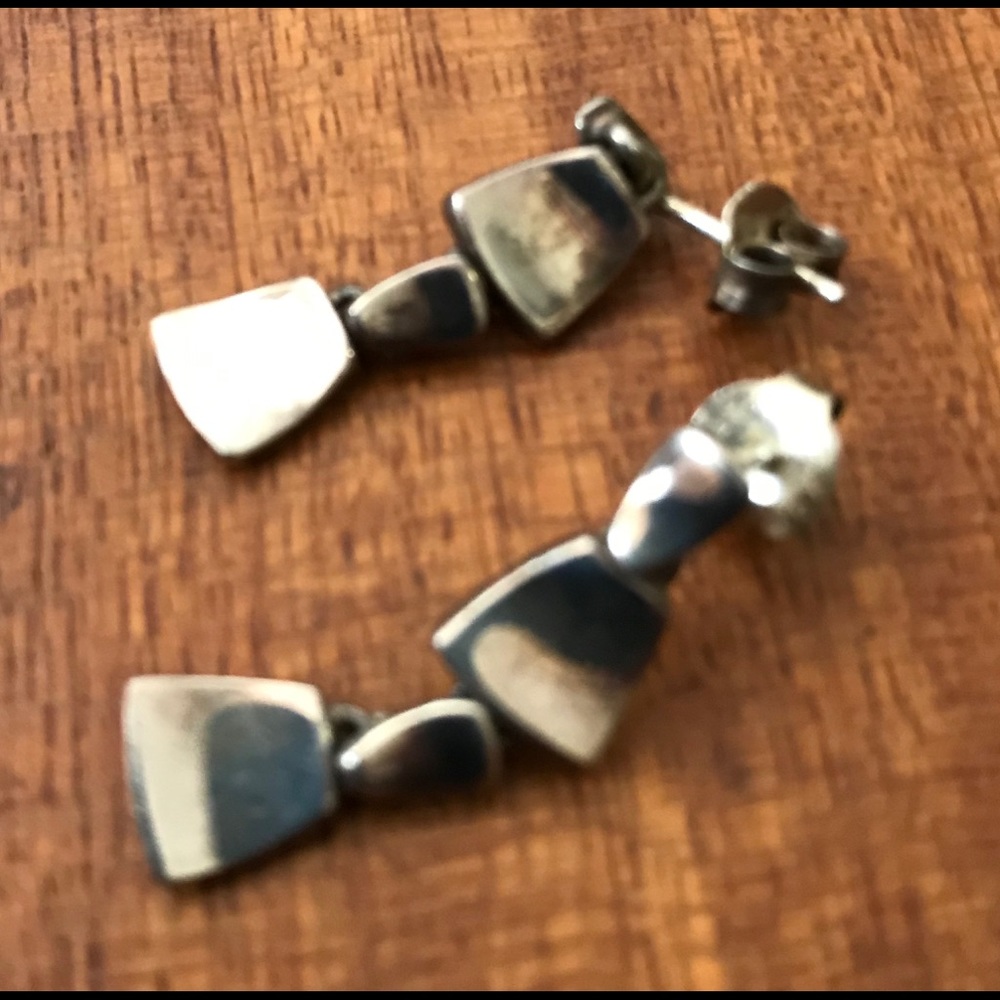 Sterling Silver Triangle Dangle Earrings Thailand